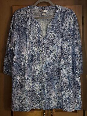 New CJ Banks Pleated Blue Top 1X